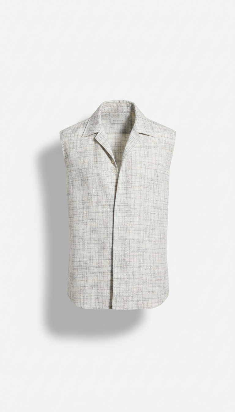 Egyptian cotton open collar shirt